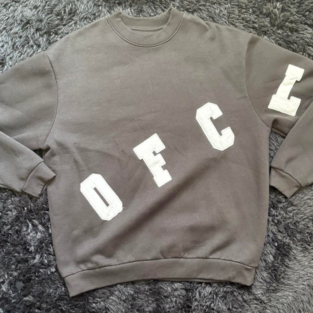 Boohooman ofc varsity crewneck sweatshirt